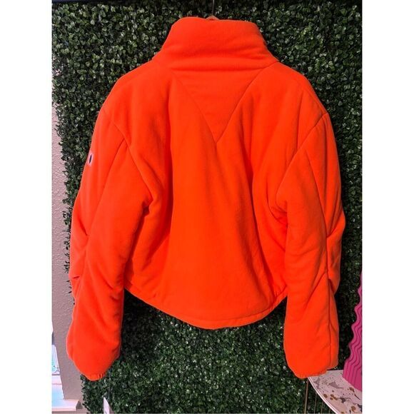 Free People Movement New Renegade Fleece puffer jacket orange Sz Large - Picture 10 of 10
